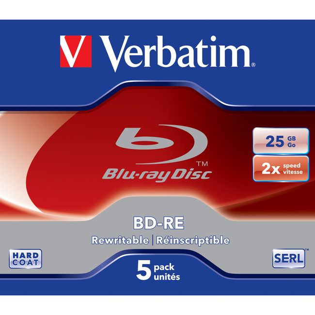 Picture of Verbatim BD-RE 25GB 2x 5 Pack with Jewel Cases