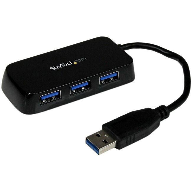 Picture of Portable 4 Port SuperSpeed Mini USB 3.0 Hub - Black