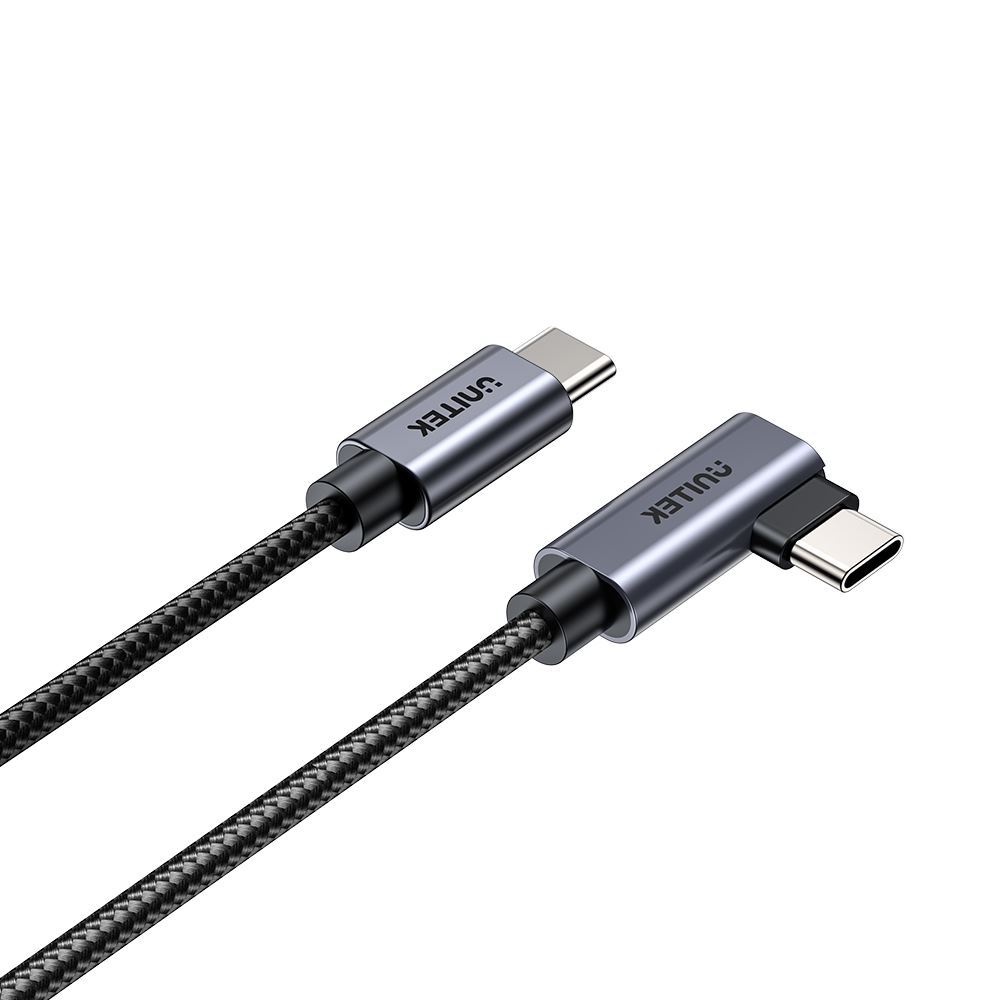 Picture of UNITEK 2m USB-C to Right Angled 90 Degree USB-C Connector.