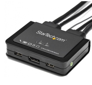 Picture of StarTech 2 Port USB 4K DisplayPort KVM Switch with Built-In Cables