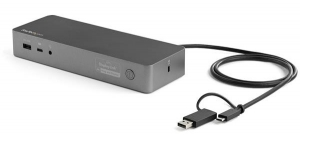 Picture of StarTech Hybrid USB-A & USB-C Dual Monitor Universal Docking Station with 100W Power Delivery