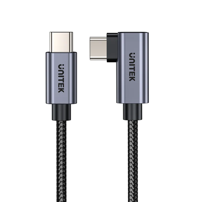 Picture of UNITEK 2m USB-C to Right Angled 90 Degree USB-C Connector.