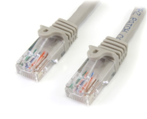Picture of 1m Gray Cat5e Patch Cable with Snagless RJ45 Connectors