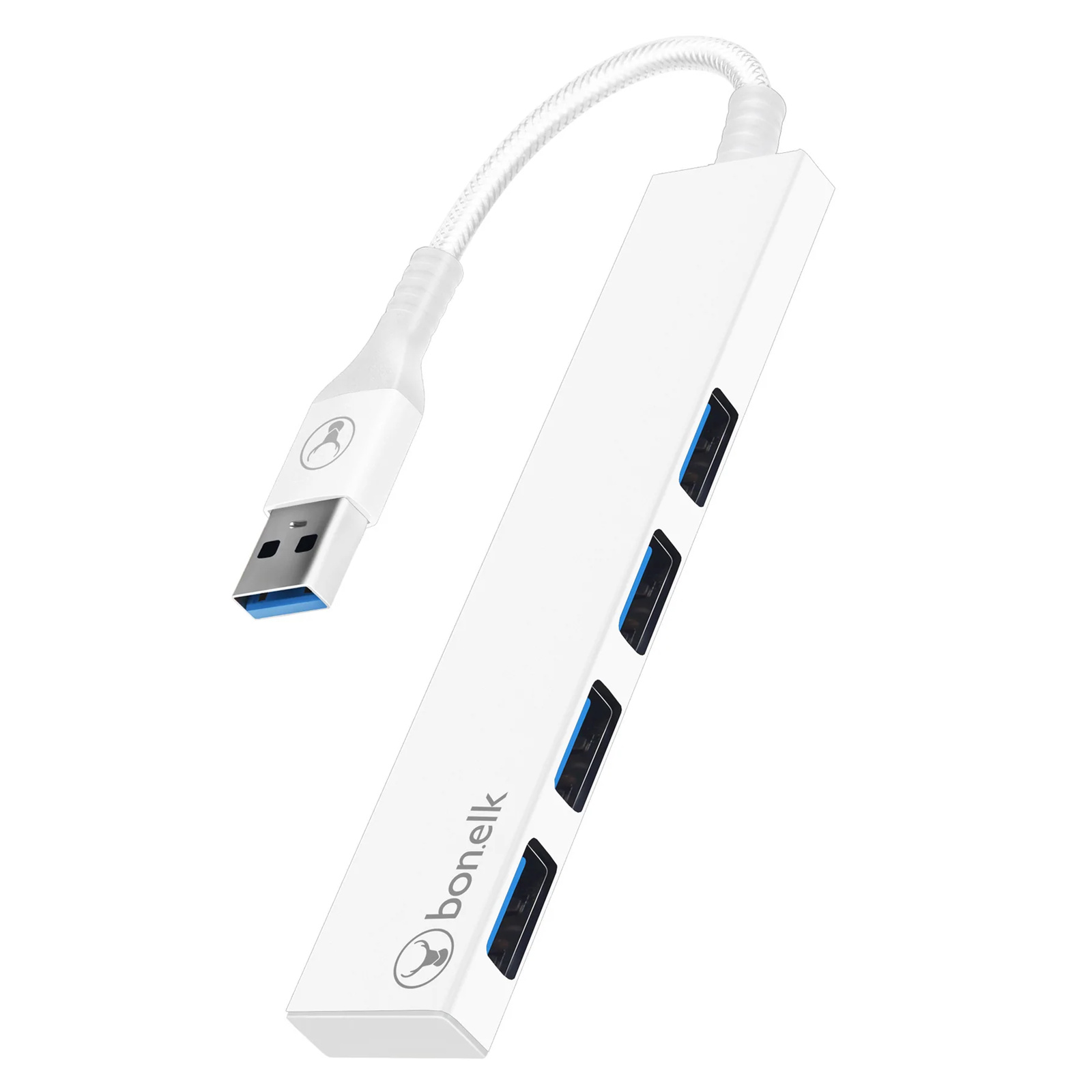 Picture of Bonelk Long-Life USB-A to 4 Port USB 3.0 Slim Hub (White)