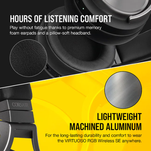Picture of CORSAIR VIRTUOSO RGB WIRELESS HIGH-FIDELITY GAMING HEADSET - SPECIAL EDITION (GUNMETAL)