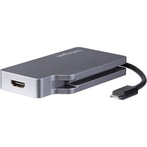 Picture of StarTech USB C Multiport Video Adapter - Space Gray - USB C to VGA / DVI / HDMI / mDP - 4K USB C Adapter - USB C to HDMI Adapter