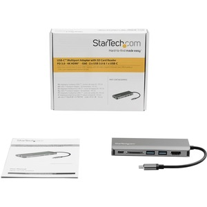 Picture of StarTech USB C Multiport Adapter with HDMI - 4K - Mac / Windows - SD - 2x USB-A - 1x USB-C - 60W PD 3.0 - USB C to USB 3.0 Hub