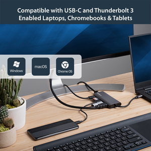 Picture of StarTech USB C Multiport Adapter with HDMI - 4K - Mac / Windows - SD - 2x USB-A - 1x USB-C - 60W PD 3.0 - USB C to USB 3.0 Hub