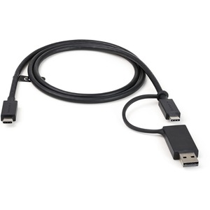 Picture of StarTech 1m USB-C Cable with USB-A Adapter Dongle - Hybrid 2-in-1 USB C Cable w/ USB-A - USB-C to USB-C (10Gbps/100W PD)