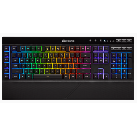 Picture of Corsair K57 RGB Wireless Gaming Keyboard With Slipstream Wireless Technology - Black