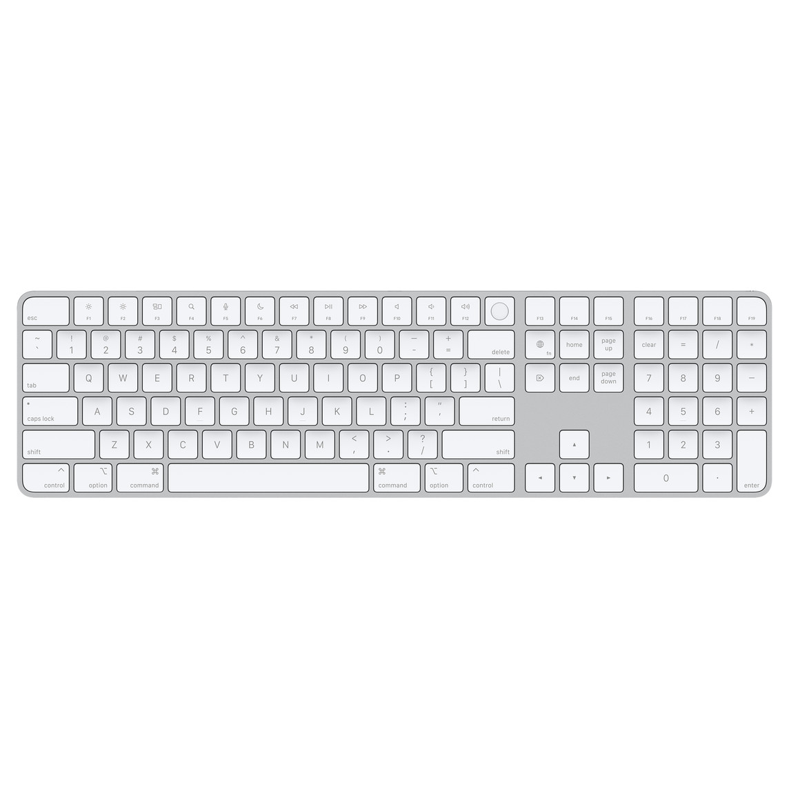 Picture of Apple Magic Keyboard with Touch ID and Numeric Keypad for Mac models with Apple silicon — US English — White Keys