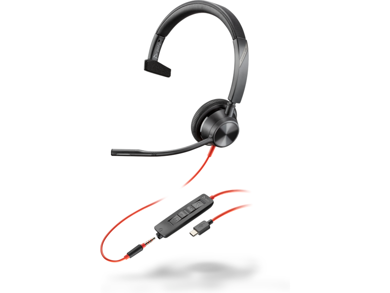 Picture of Poly Blackwire 3315 Monaural USB-C Headset +3.5mm Plug +USB-C/A Adapter
