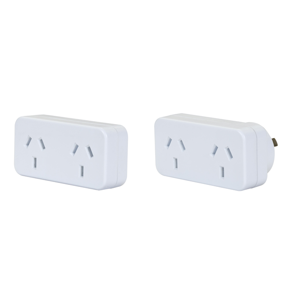 Picture of DYNAMIX Horizontal Double Adaptor White