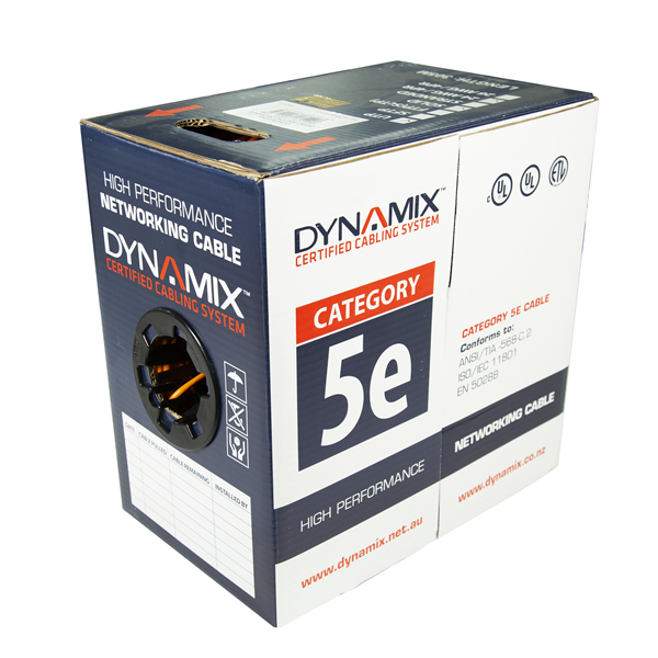 Picture of DYNAMIX 305m Cat5e Orange UTP SOLID Cable Roll 100MHz, 24AWGx4P, PVC
