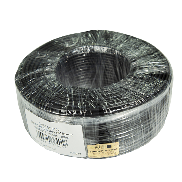 Picture of DYNAMIX 100m Cat5e Black UTP STRANDED Cable Roll 100MHz