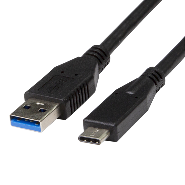 Picture of DYNAMIX 0.2M, USB 3.1 USB-C Male to USB-A Male Cable. Black Colour.