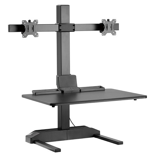 Picture of BRATECK Electric Sit-Stand Desk Converter with Dual Monitor Mount