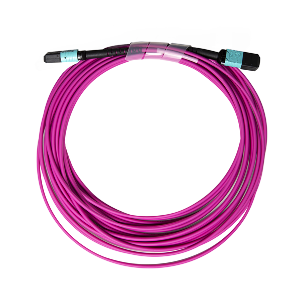 Picture of DYNAMIX 15M OM4 MPO ELITE Trunk Multimode Fibre Cable. POLARITY C Crossed Trunk Cable Made with ELITE ELITE Low Loss Female Connectors