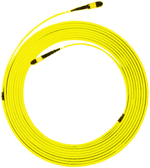 Picture of DYNAMIX 100M MPO APC ELITE Trunk Single mode Fibre Cable. POLARITY A Straight Through Cable. Made with ELITE Low Loss Female Connectors