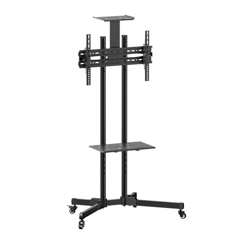 Picture of BRATECK 32"-70" Economy TV Stand, Adjustable TV Height with Metal Shelf (Max Weight: 50Kg for TV, 6Kg for DVD)
