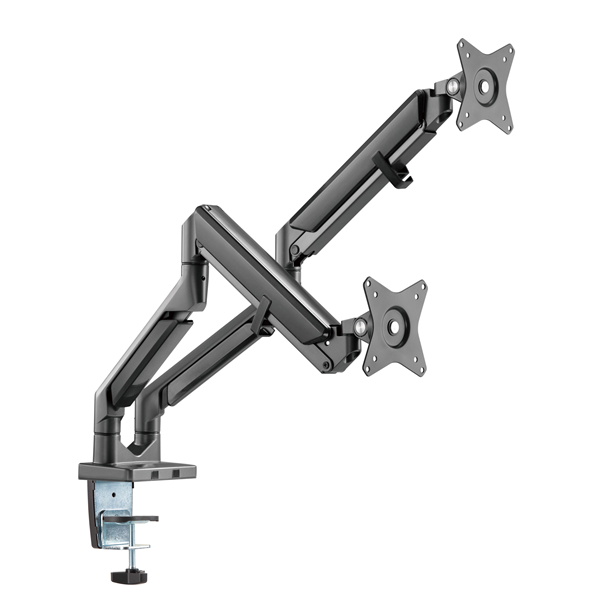 Picture of BRATECK 17'-32' Polished Aluminium Gas-Spring Desk Mount Duel Monitor Arm