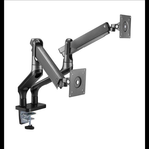 Picture of BRATECK 17"-32" Premium Aluminium Dual Spring-Assisted Desk Mount Monitor Arm Space Grey (Max Load: 9Kg per Monitor)