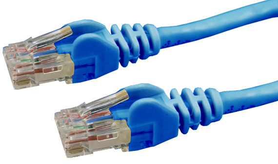 Picture of DYNAMIX 25m Cat6 Blue UTP Patch Lead (T568A Specification) 250MHz Slimline Snagless Moulding