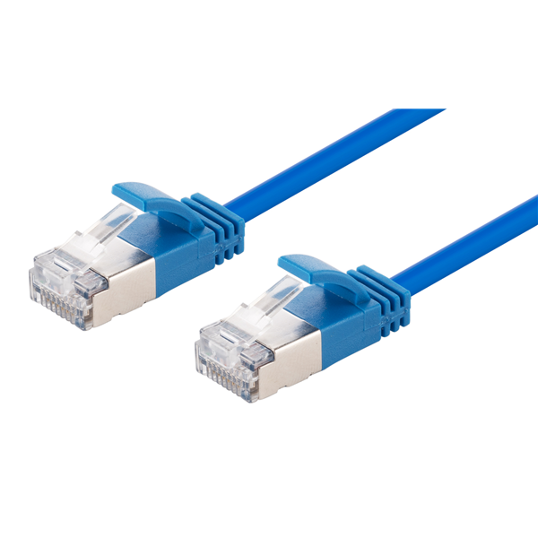 Picture of DYNAMIX 3m Cat6A S/FTP Blue Slimline Shielded 10G Patch Lead