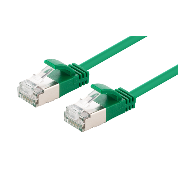 Picture of DYNAMIX 3m Cat6A S/FTP Green Slimline Shielded 10G Patch Lead