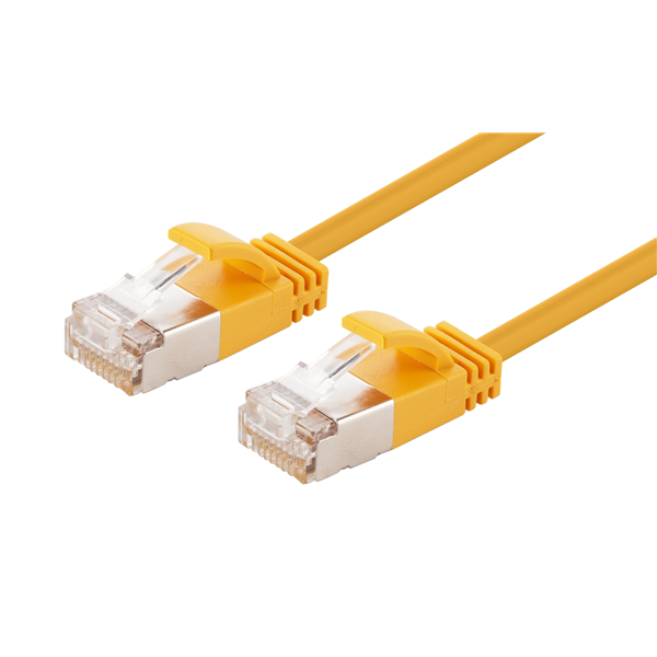 Picture of DYNAMIX 3m Cat6A S/FTP Yellow Slimline Shielded 10G Patch Lead