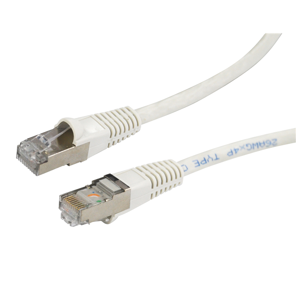 Picture of DYNAMIX 1m Cat6A White SFTP 10G Patch Lead
