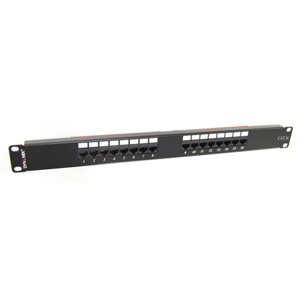 Picture of DYNAMIX 16 Port 19' Cat5e UTP Patch Panel, T568A & T568B Wiring