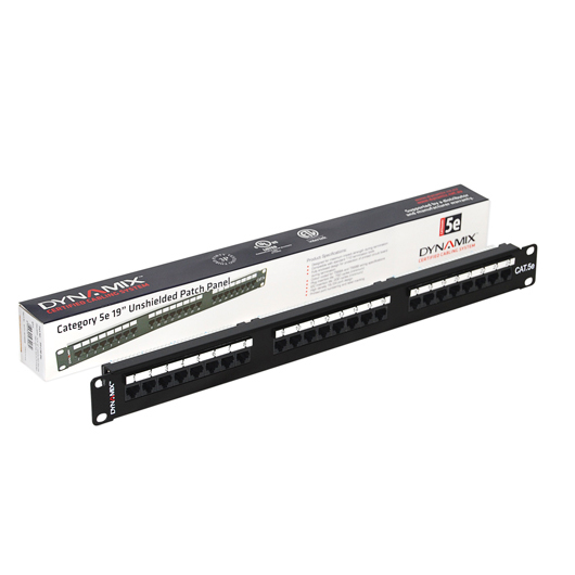 Picture of DYNAMIX 24 Port 19' Cat5e UTP Patch Panel with plastic labelling kit