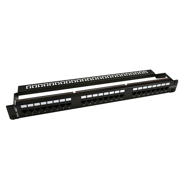 Picture of DYNAMIX 24 Port 19' Cat6 UTP Patch Panel with plastic labelling ki, Rear Support Bar