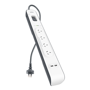 Picture of Belkin 4 Way Surge Board with 2 x USB Ports (2.4A)
