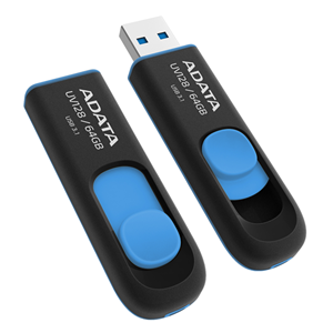 Picture of ADATA UV128 Dashdrive Retractable USB 3.0 64GB Blue/Black Flash Drive