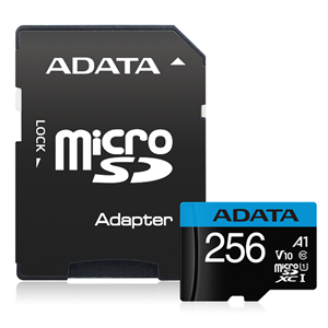 Picture of ADATA Premier microSDXC UHS-I A1 V10 Card with Adapter 256GB
