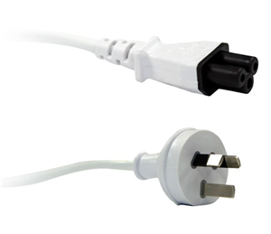 Picture of Digitus 3 Pin Power lead (M) to C5 Clover (M) 2m Power Cable - White