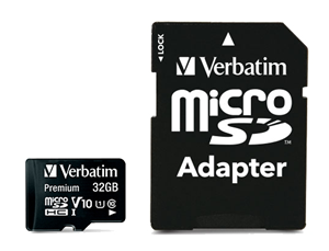Picture of Verbatim Premium microSDHC Class 10 UHS-I Card 32GB with Adapter