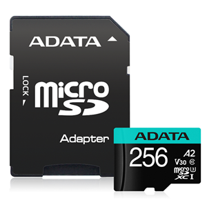 Picture of ADATA Premier Pro microSDXC UHS-I U3 A2 V30 Card with Adapter 256GB