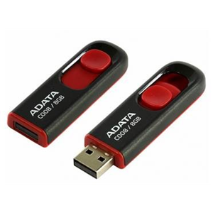 Picture of ADATA C008 Retractable USB 2.0 64GB Black/RedFlash Drive