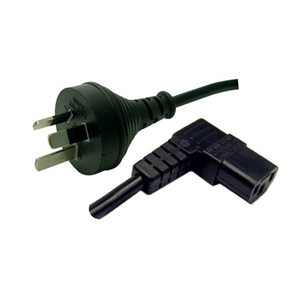 Picture of Power Cord - Right Angle 10A/250V IEC (F) to 3 Pin Power (M) 3m