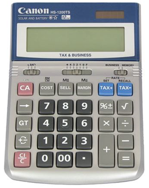 Picture of Canon HS-1200TS Solar & Battery 12 Digit Calculator with Tax