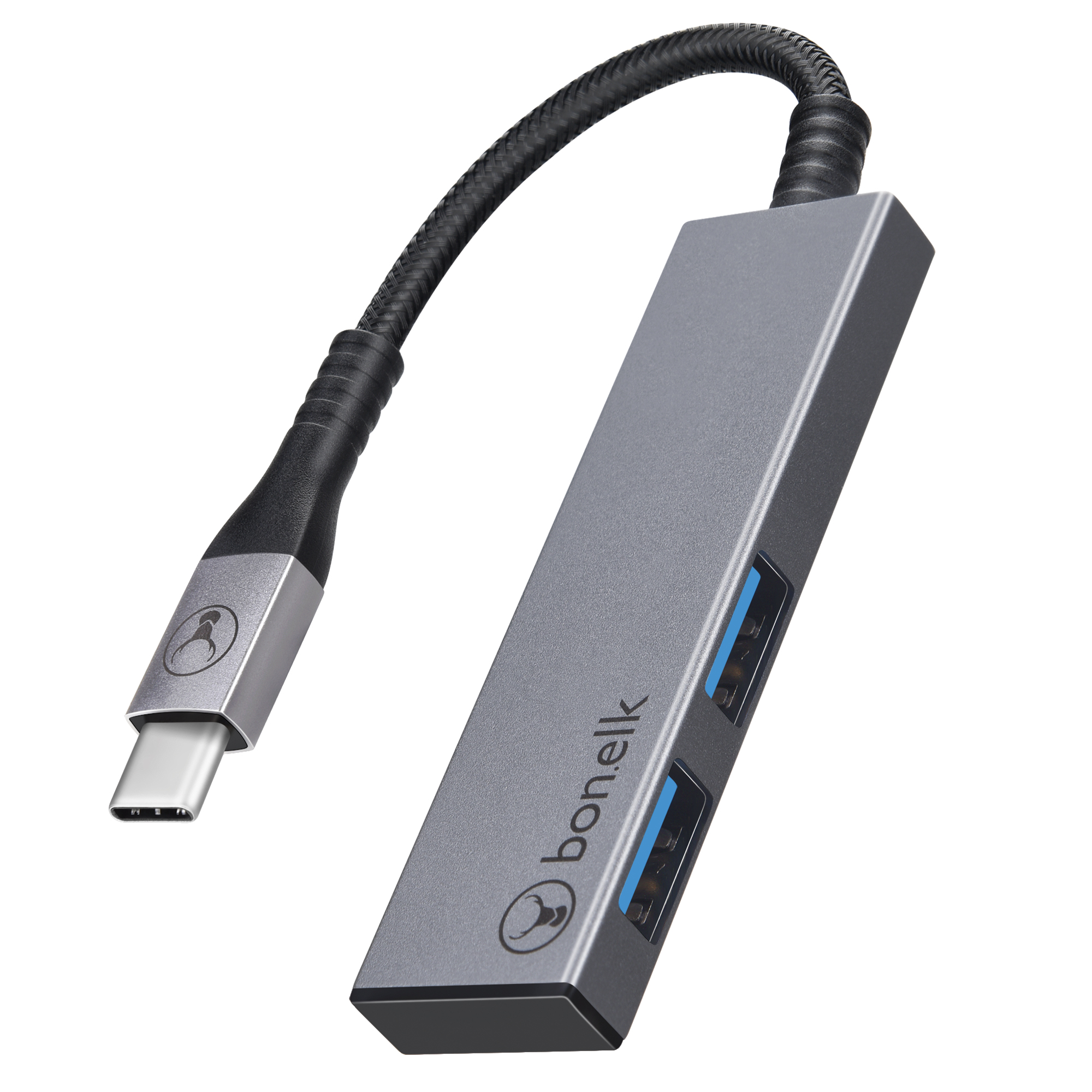 Picture of Bonelk Long-Life Series USB-C to 2 Port USB 3.0 Slim Hub (Space Grey)