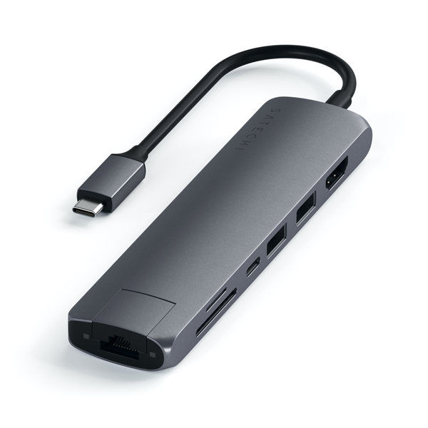 Picture of Satechi USB-C Slim Multiport with Ethernet Adapter (Space Grey)
