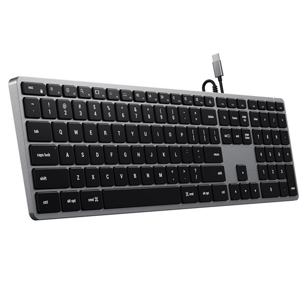 Picture of Satechi Slim W3 USB-C Wired Backlit Keyboard - Space Grey