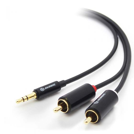 Picture of ALOGIC PREMIUM 2M 3.5MM STEREO AUDIO TO 2 X RCA STEREO MALE CABLE (1) MALE TO (2) MALE