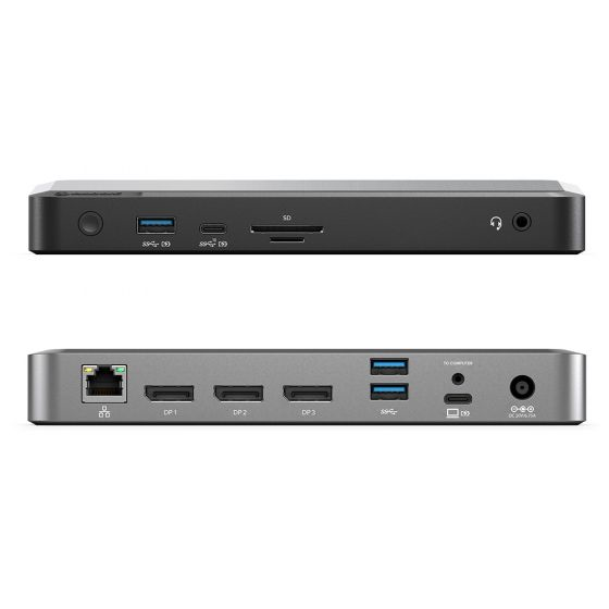 Picture of ALOGIC UNIVERSAL USB-C + USB-A TRIPLE 4K DOCKING STATION WITH 100W POWER DELIVERY-3 x DP 1 x USB-C 3 x USB-A 1 x 3.5 AUDIO JACK 1 x SD READER