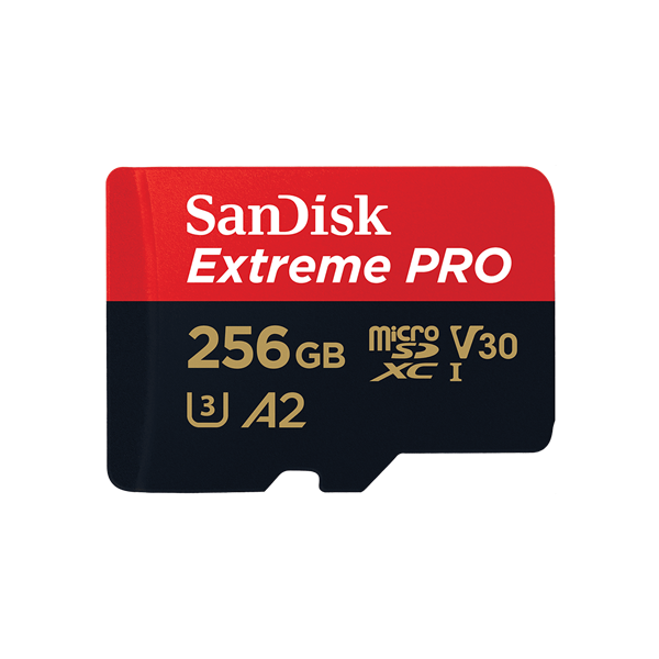 Picture of SANDISK EXTREME PRO MICROSDXC SQXCZ 256GB V30 U3 C10 A2 UHS-I 170MB/S R 90MB/S W 4X6 SD ADAPTOR LIFETIME LIMITED