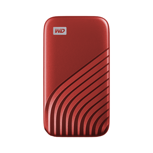 Picture of WD MY PASSPORT SSD 1TB RED COLOR USB 3.2 GEN-2 TYPE C & TYPE A COMPATIBLE 1050MB/S (READ) AND 1000MB/S (WRITE) PASSWORD ENABLED 256-BIT AES HAR